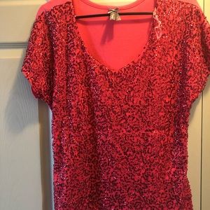 Sequin pink shirt